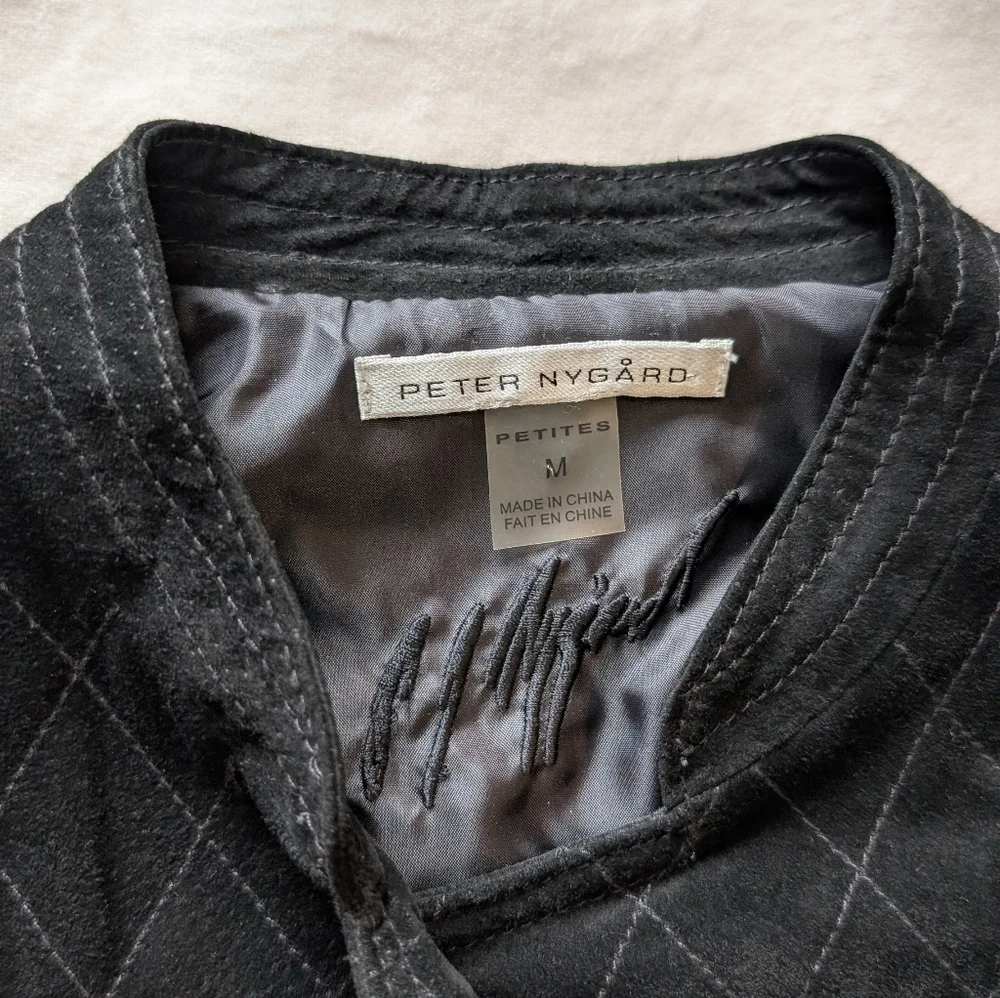 Vintage Peter Nygard Women's Jacket Suede Leather And Knit Zip Up Size M Petites - Picture 6 of 16